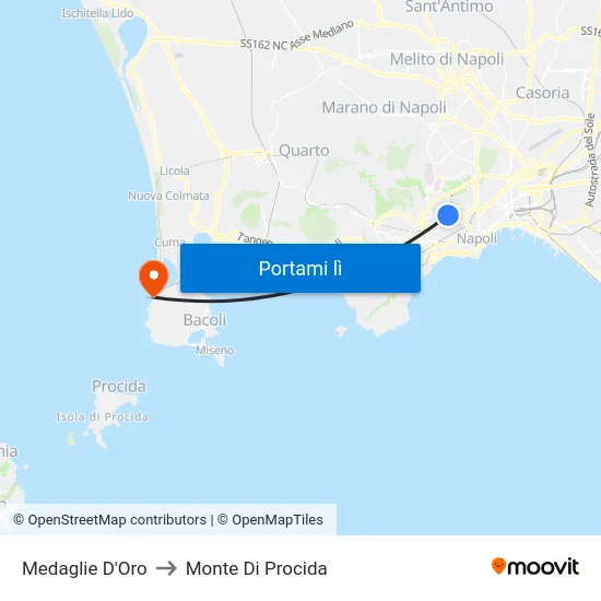 Medaglie D'Oro to Monte Di Procida map