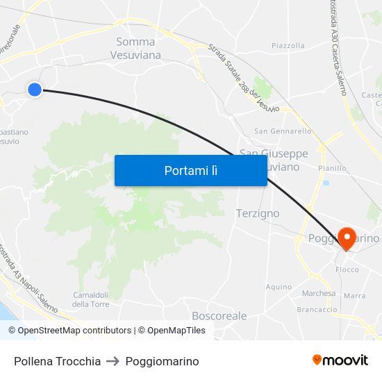 Pollena Trocchia to Poggiomarino map