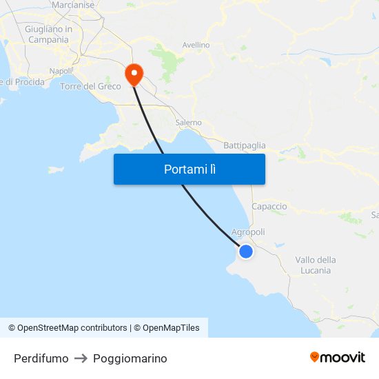 Perdifumo to Poggiomarino map