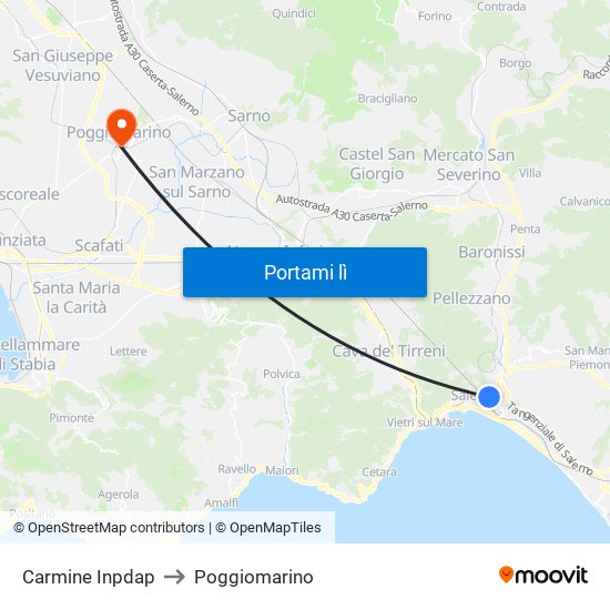 Carmine Inpdap to Poggiomarino map