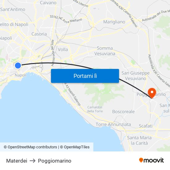 Materdei to Poggiomarino map