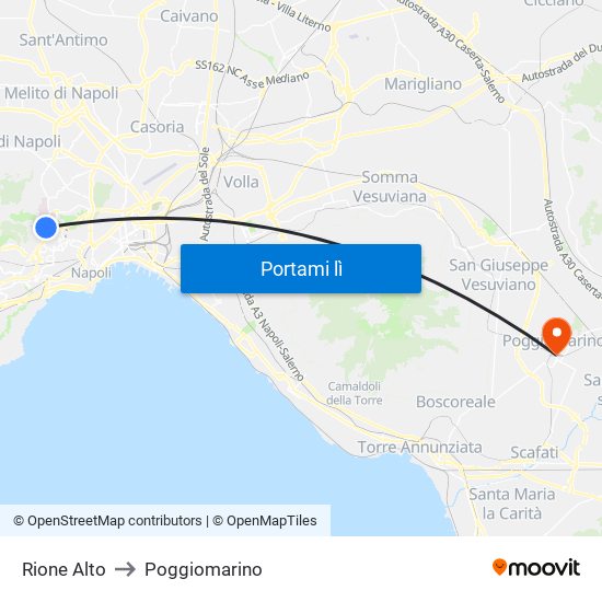 Rione Alto to Poggiomarino map