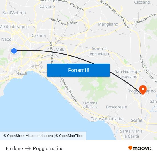 Frullone to Poggiomarino map