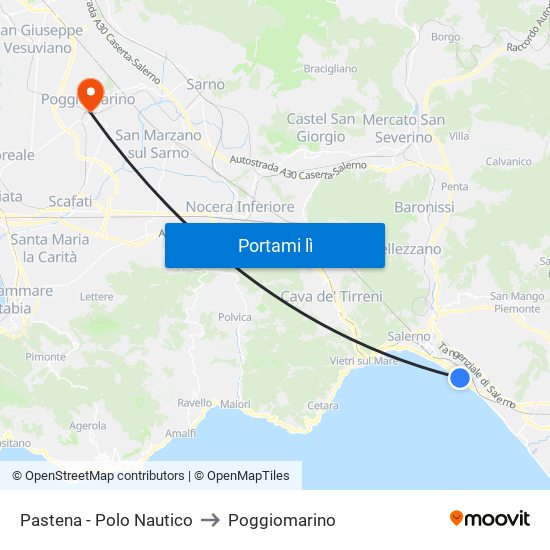 Pastena  - Polo Nautico to Poggiomarino map