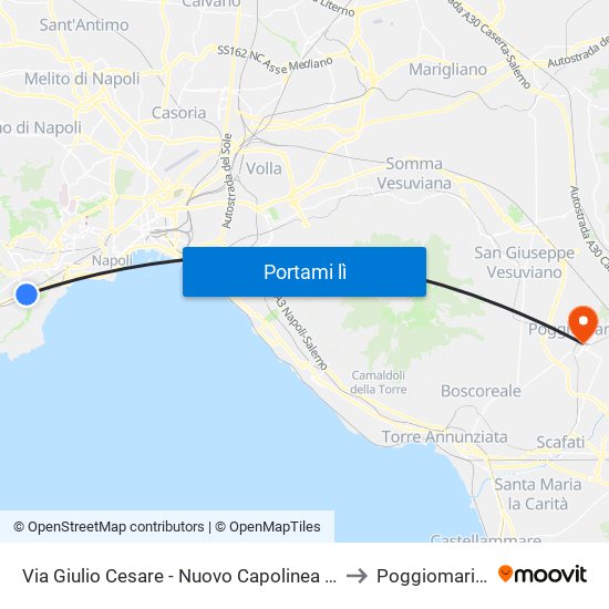 Via Giulio Cesare - Nuovo Capolinea Ctp to Poggiomarino map