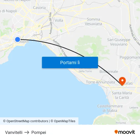 Vanvitelli to Pompei map