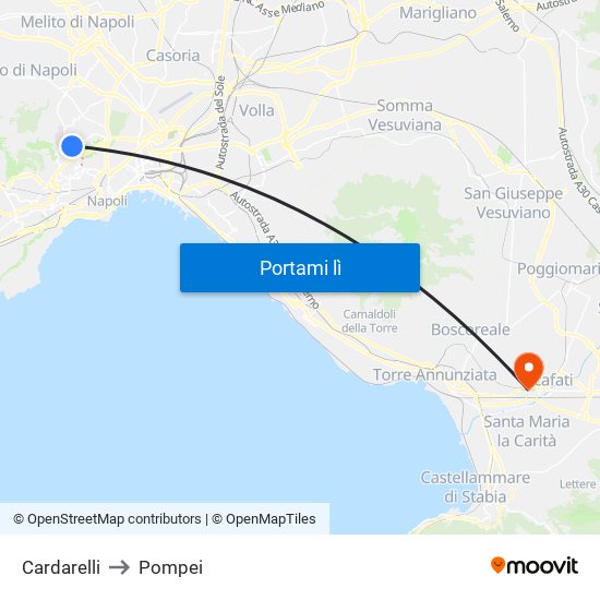 Cardarelli to Pompei map