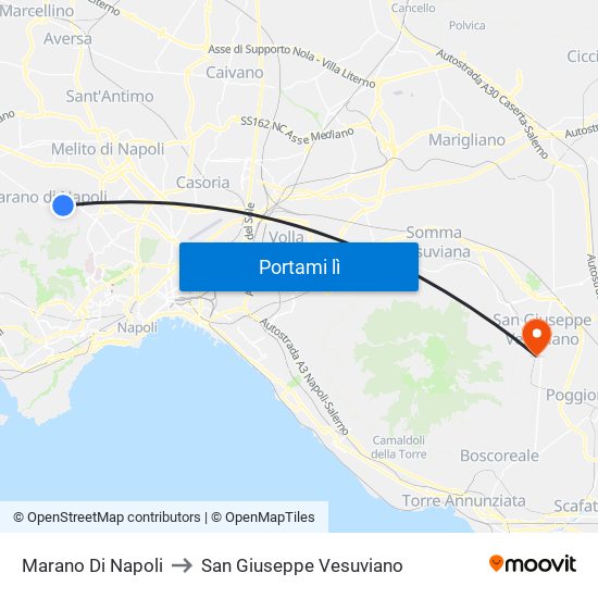 Marano Di Napoli to San Giuseppe Vesuviano map