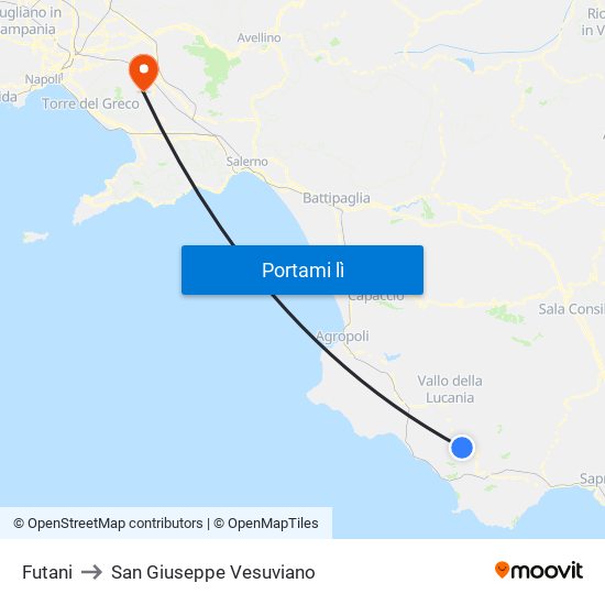 Futani to San Giuseppe Vesuviano map