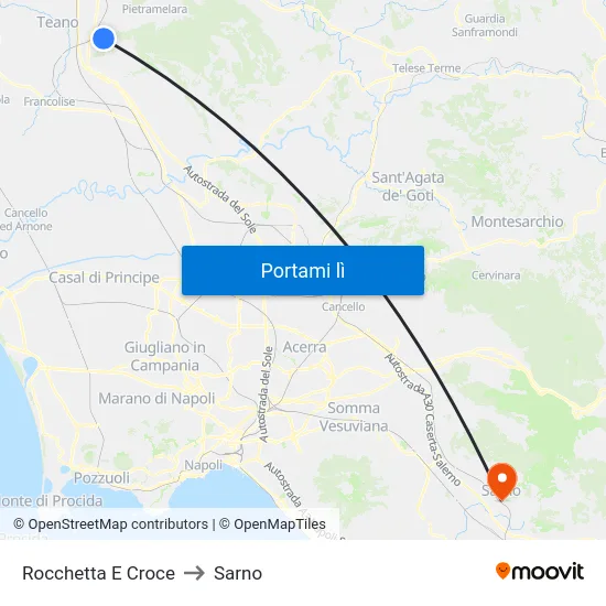 Rocchetta E Croce to Sarno map