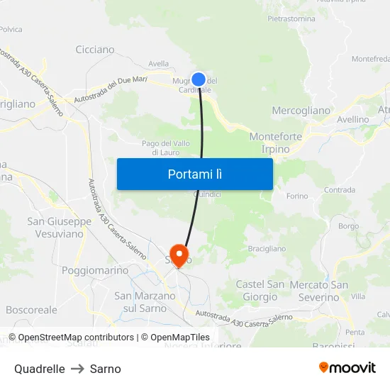 Quadrelle to Sarno map