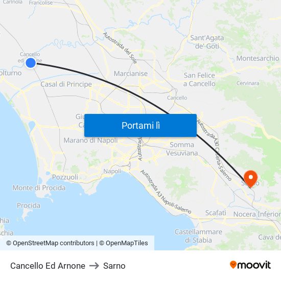 Cancello Ed Arnone to Sarno map