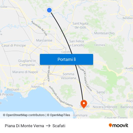 Piana Di Monte Verna to Scafati map