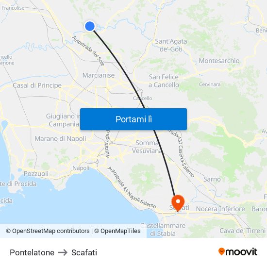 Pontelatone to Scafati map
