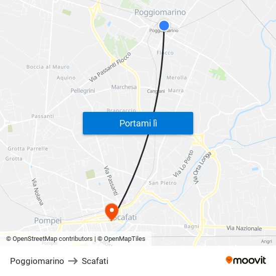 Poggiomarino to Scafati map