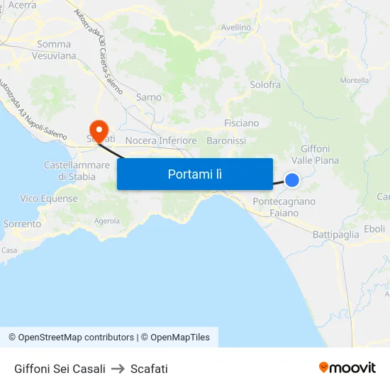 Giffoni Sei Casali to Scafati map
