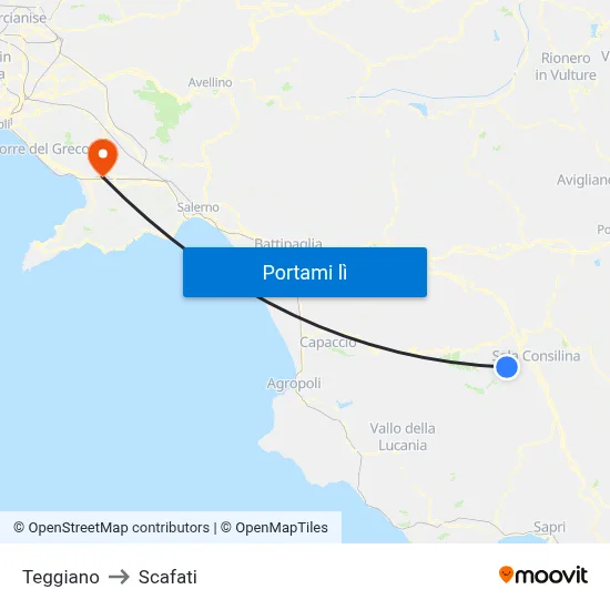 Teggiano to Scafati map