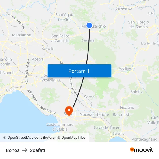 Bonea to Scafati map