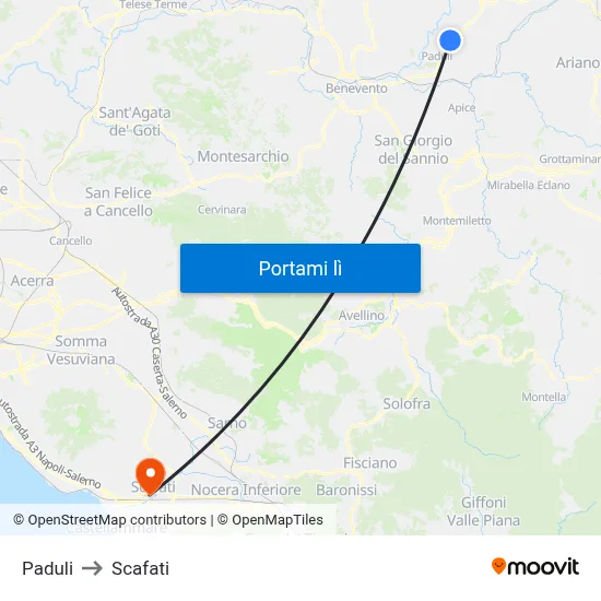 Paduli to Scafati map