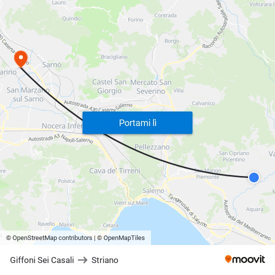 Giffoni Sei Casali to Striano map