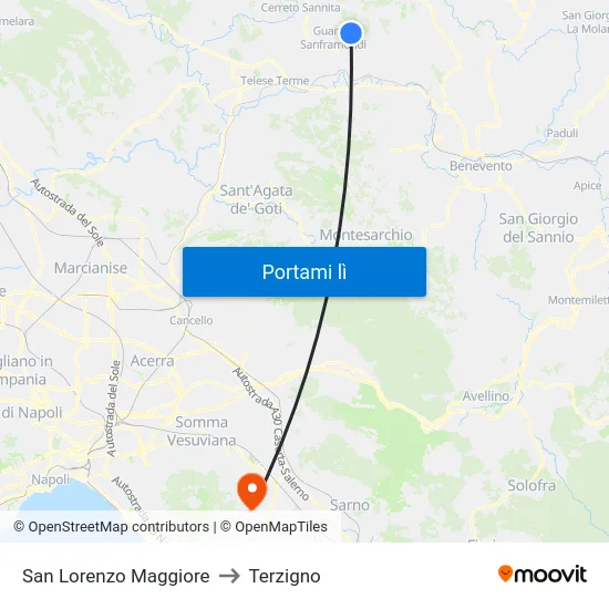San Lorenzo Maggiore to Terzigno map