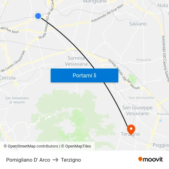 Pomigliano D' Arco to Terzigno map