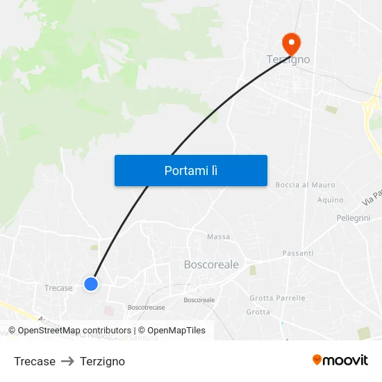 Trecase to Terzigno map