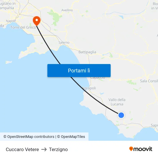 Cuccaro Vetere to Terzigno map