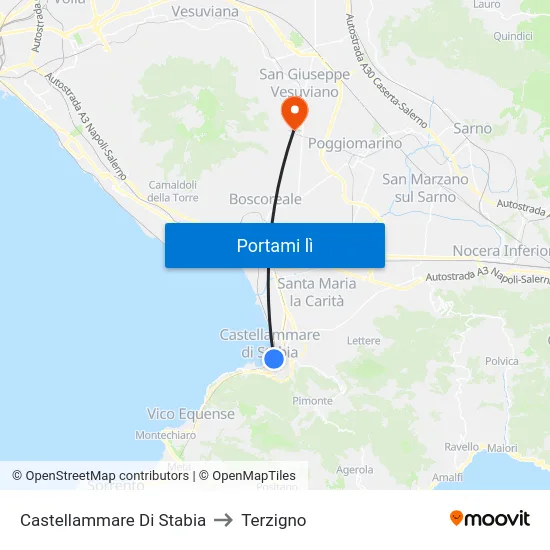 Castellammare Di Stabia to Terzigno map