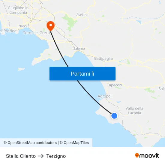 Stella Cilento to Terzigno map