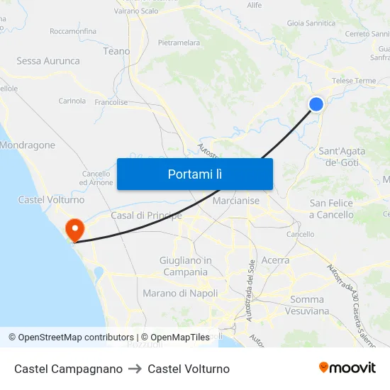 Castel Campagnano to Castel Volturno map