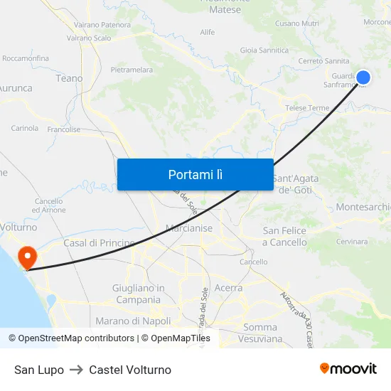 San Lupo to Castel Volturno map