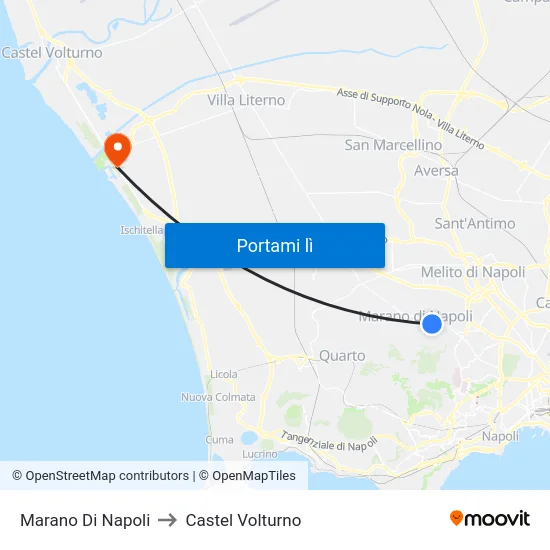 Marano Di Napoli to Castel Volturno map