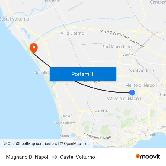 Mugnano Di Napoli to Castel Volturno map