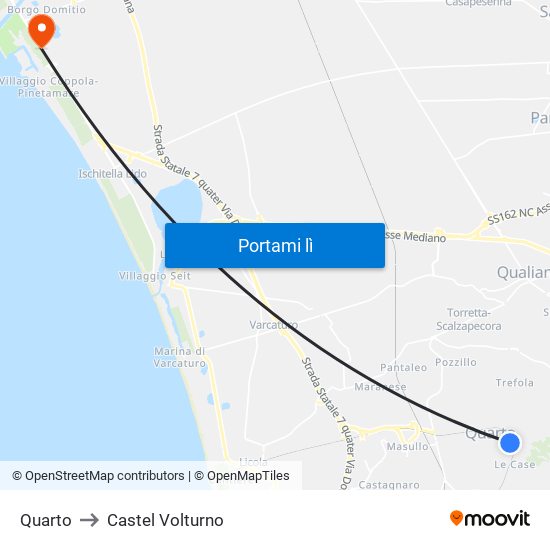 Quarto to Castel Volturno map