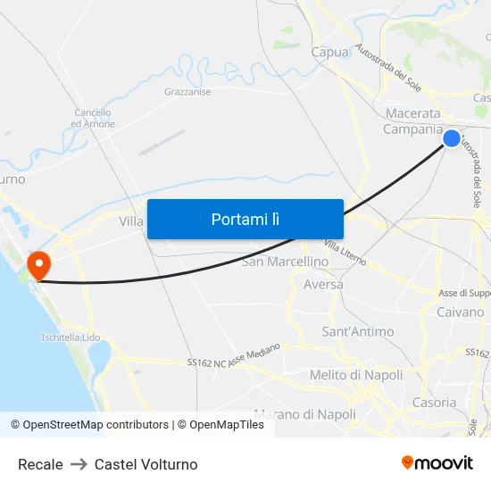 Recale to Castel Volturno map