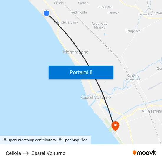 Cellole to Castel Volturno map