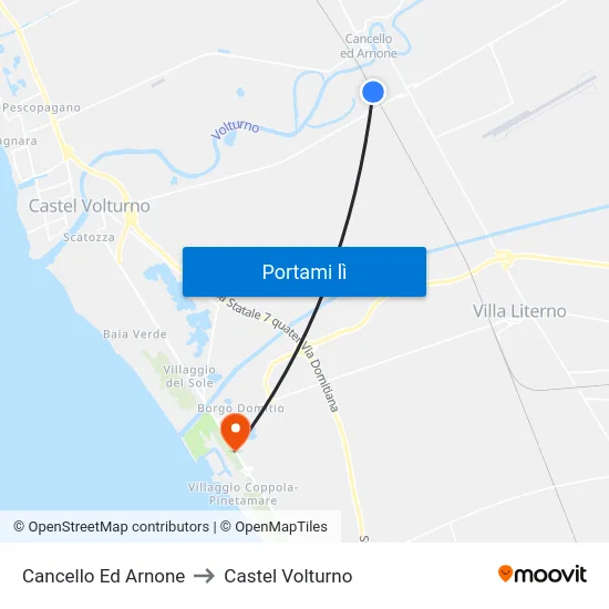 Cancello Ed Arnone to Castel Volturno map