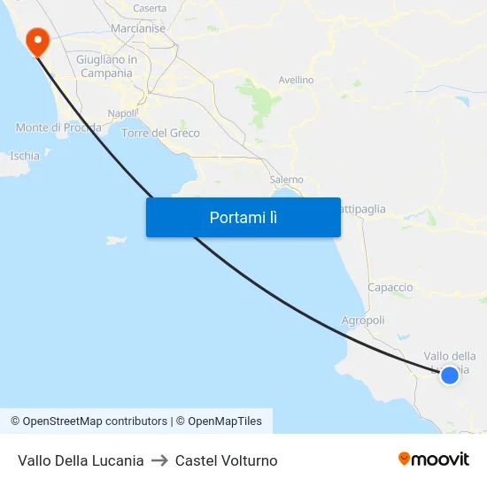 Vallo Della Lucania to Castel Volturno map
