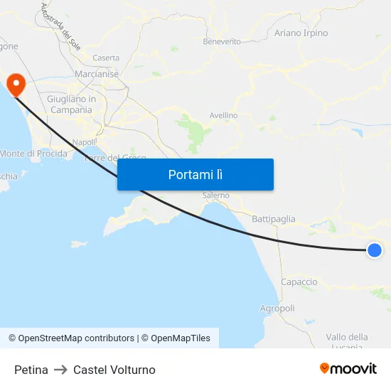 Petina to Castel Volturno map