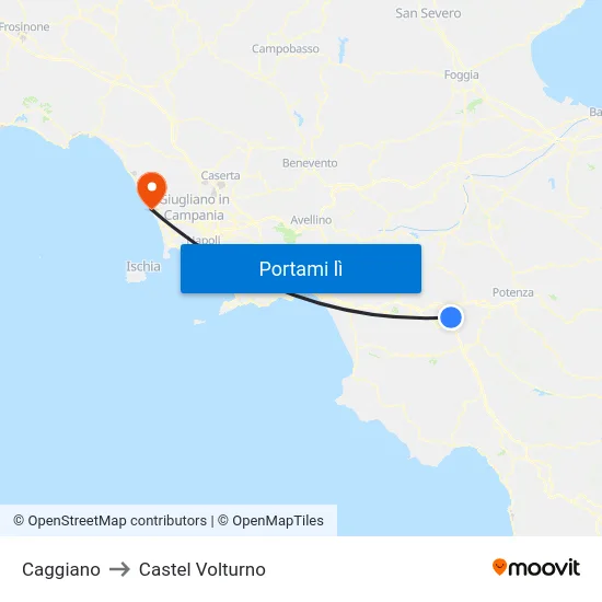 Caggiano to Castel Volturno map