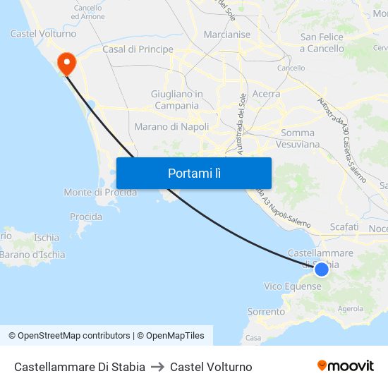 Castellammare Di Stabia to Castel Volturno map