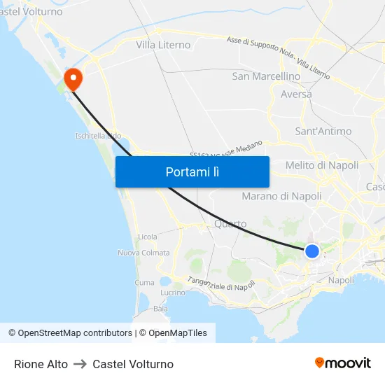 Rione Alto to Castel Volturno map