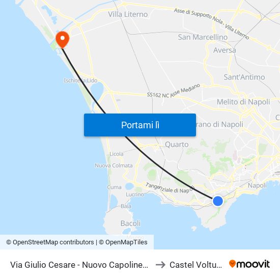 Via Giulio Cesare - Nuovo Capolinea Ctp to Castel Volturno map