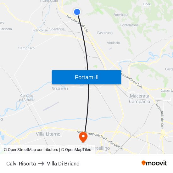 Calvi Risorta to Villa Di Briano map