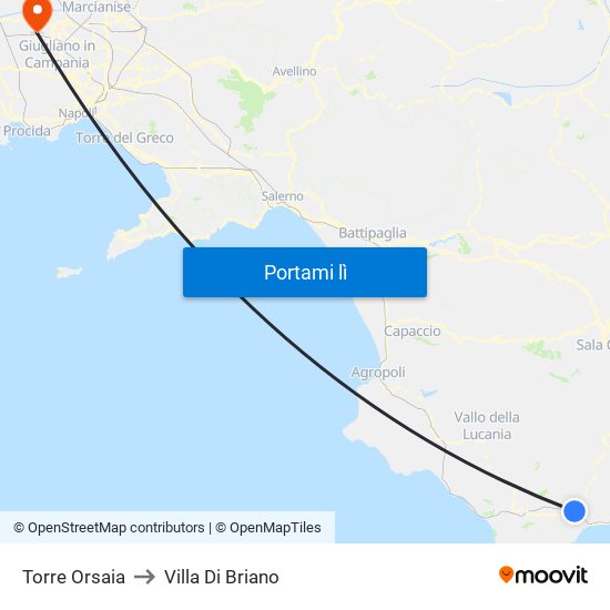 Torre Orsaia to Villa Di Briano map