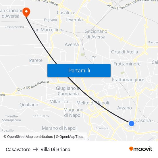 Casavatore to Villa Di Briano map