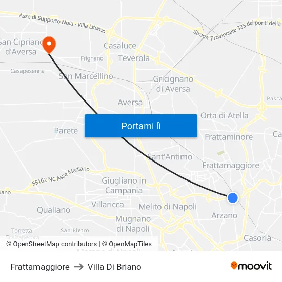 Frattamaggiore to Villa Di Briano map