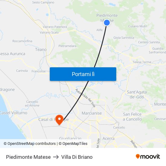 Piedimonte Matese to Villa Di Briano map