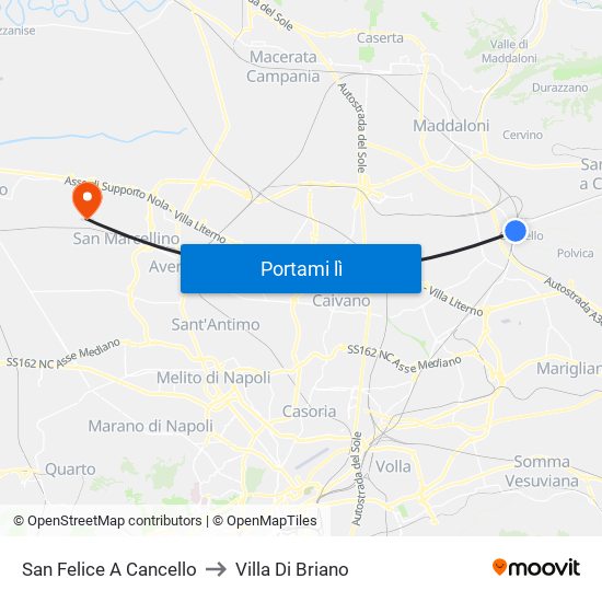 San Felice A Cancello to Villa Di Briano map